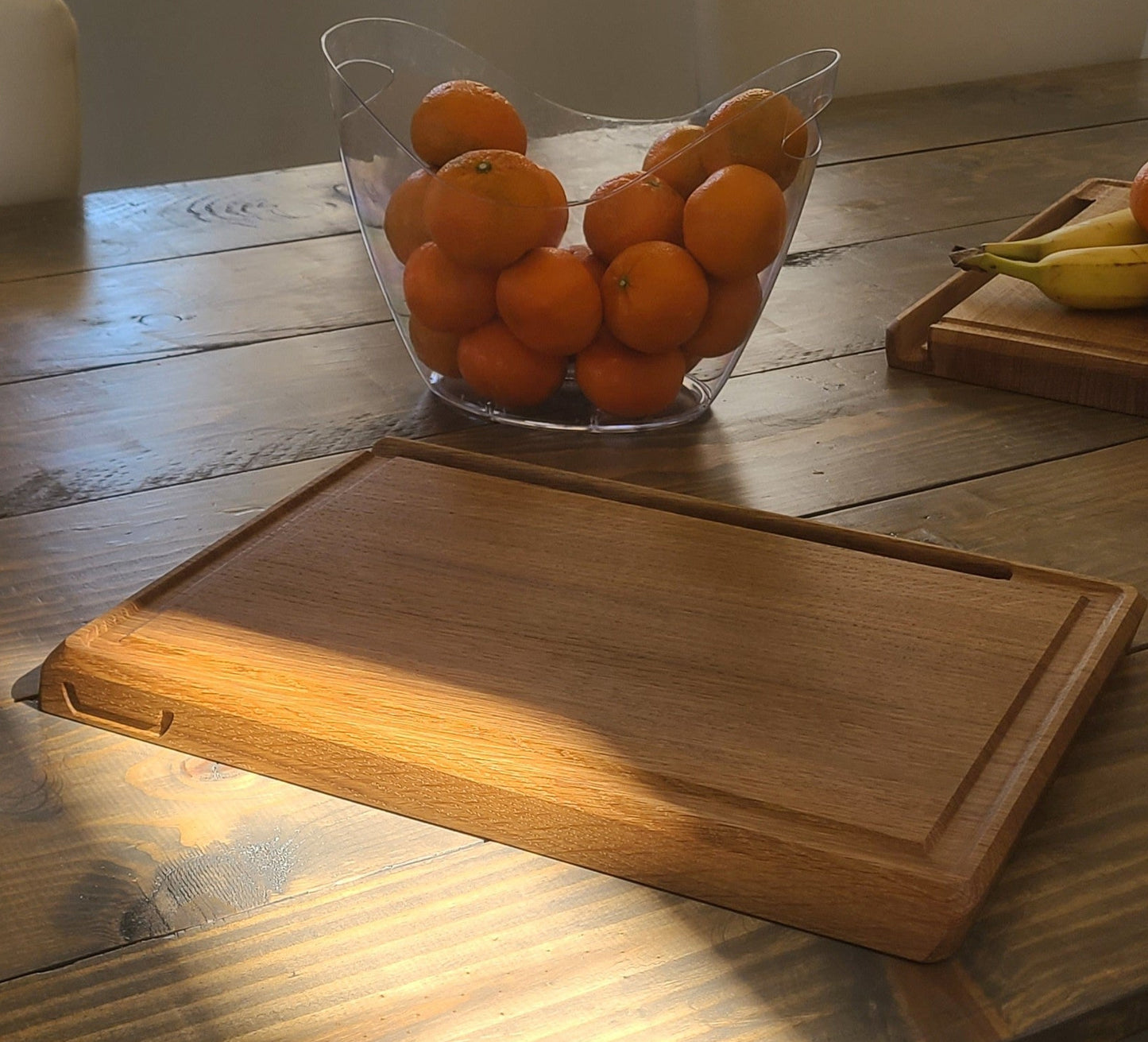 iPad Breakfast News Reader - Professional Grade Cutting Board - Solid Oak