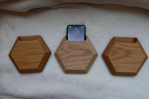 Smart Phone Wall Cradle - Solid Oak
