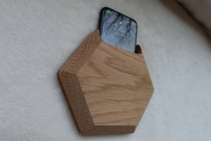 Smart Phone Wall Cradle - Solid Oak